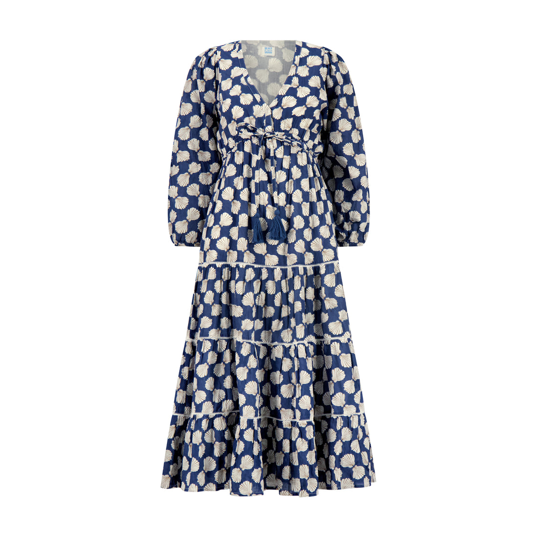 Odette Empire Waist Navy Maxi Dress by Mer St Barth