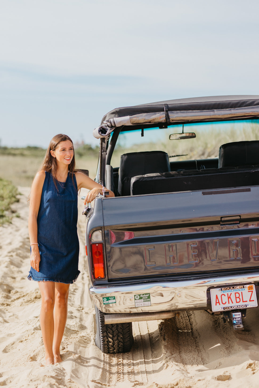 REMY Crisscross Chambray Mini Dress