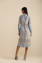 Load image into Gallery viewer, Ranna Gill Blue Geo Shirtdress