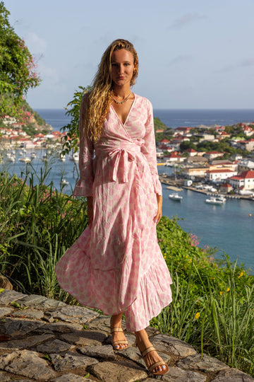 Genevieve Midi Wrap Dress by Mer St Barth