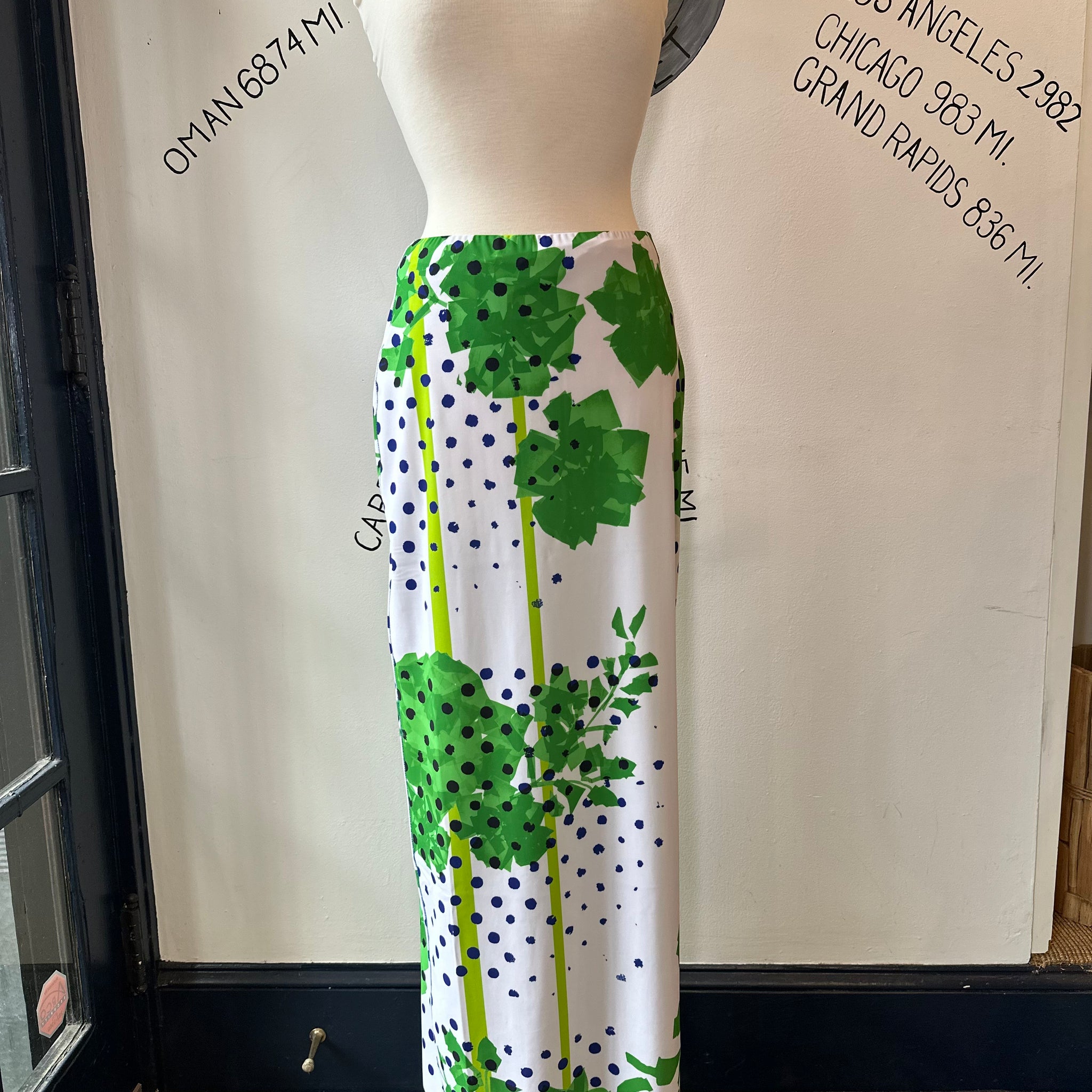 ROHKA 24 Green Rose Pencil Skirt