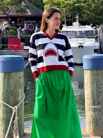 REMY Shark Striped Cashmere Sweater: Limited Edition USA 250th Anniversary