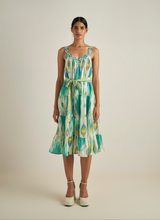 Load image into Gallery viewer, Ranna Gill Ikat Strap Tier Midi