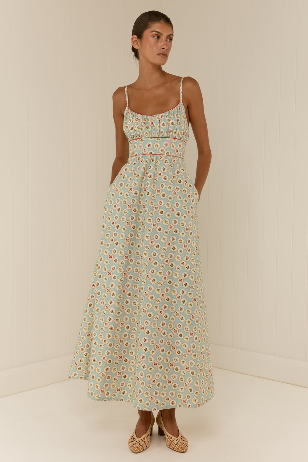 Palm Noosa Bambi Cotton Poplin Midi Dress | Exclusive Tarda Print