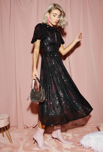 Celia B Champagne Sequin Dress