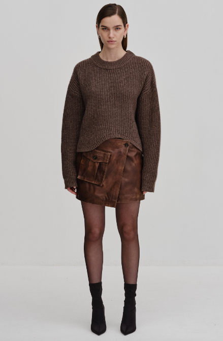 Herskind Wax Mini Skirt - Brown