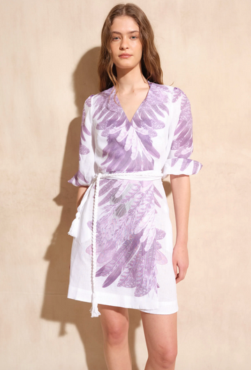 Solange Linen Wrap Mini Dress