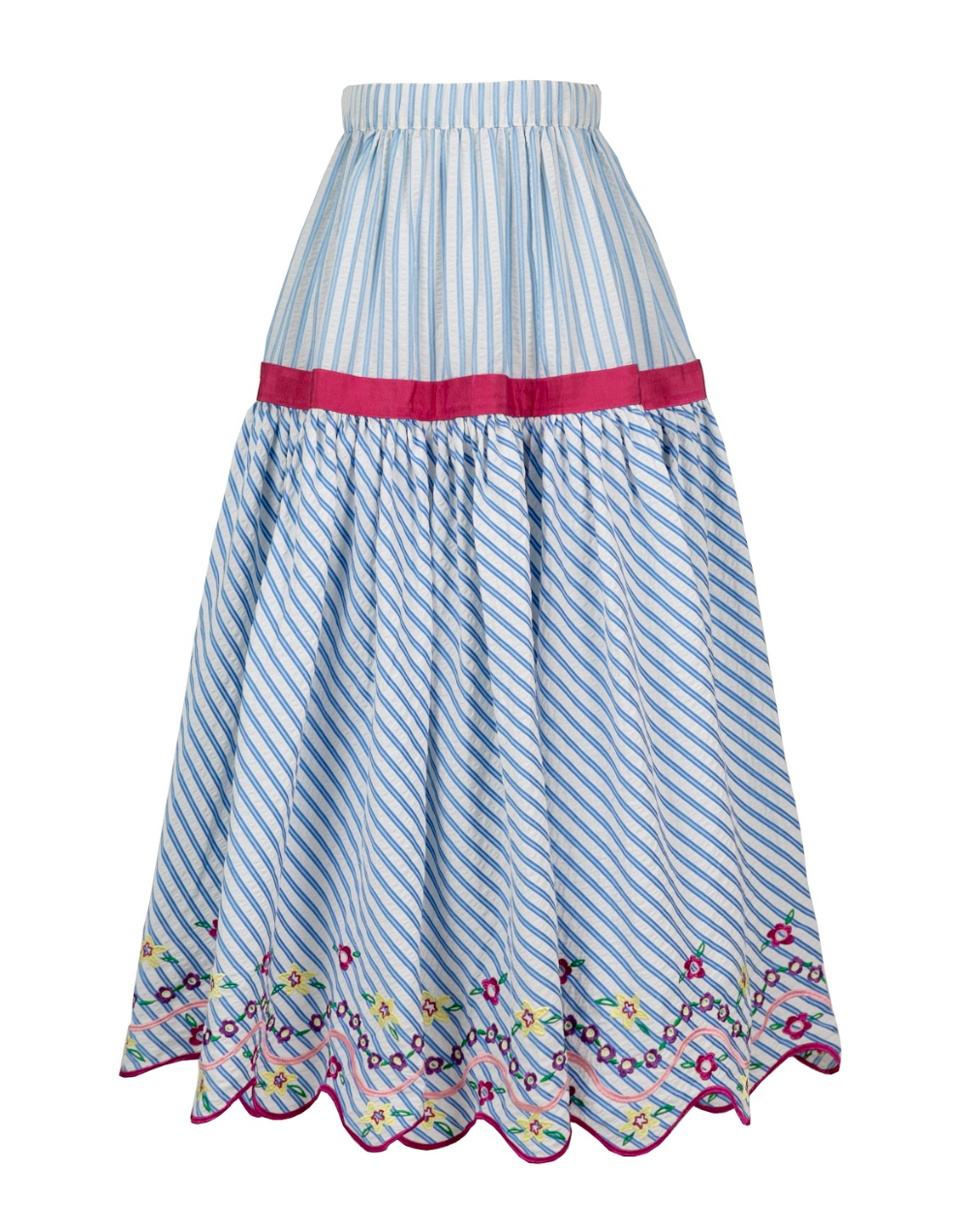 Celia B Rambi Mid-calf Striped Skirt