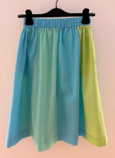 Rose Carmine Cotton Voile A-line Skirt