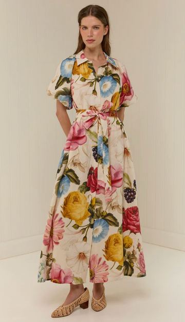 Palm Noosa - Marla Mid-calf Floral Shirt Dress