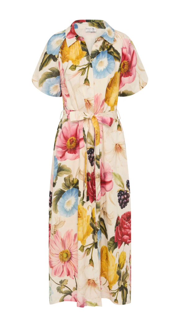 Palm Noosa - Marla Mid-calf Floral Shirt Dress
