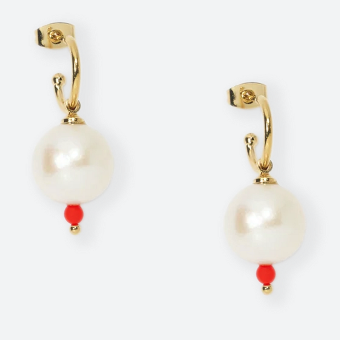 La Mome Bijou - Parisian Pearls - Pearl Hoops Earrings