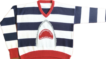 REMY Shark Striped Cashmere Sweater: Limited Edition USA 250th Anniversary