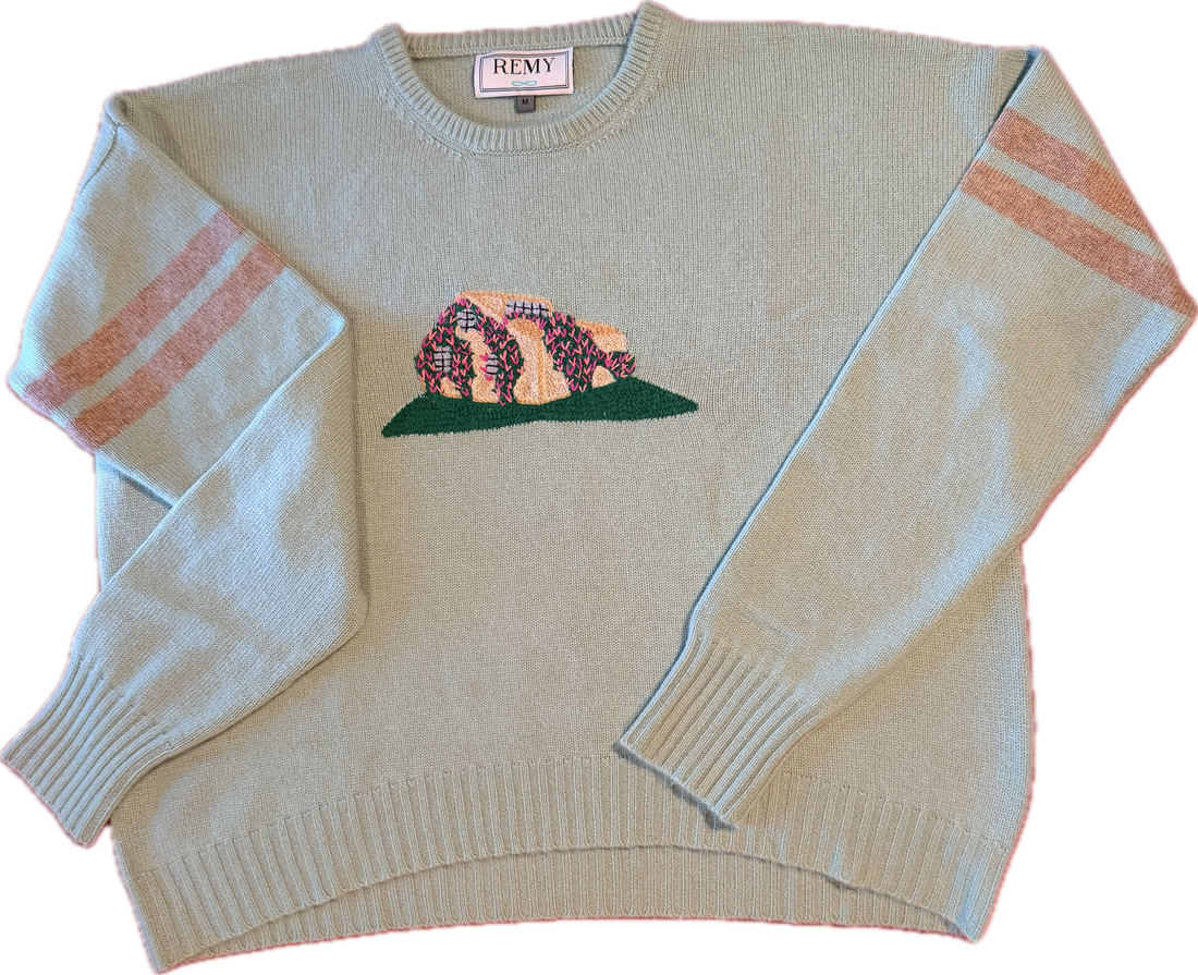 REMY 100% Premium Cashmere Nantucket 'Sconset Cottage - Moss
