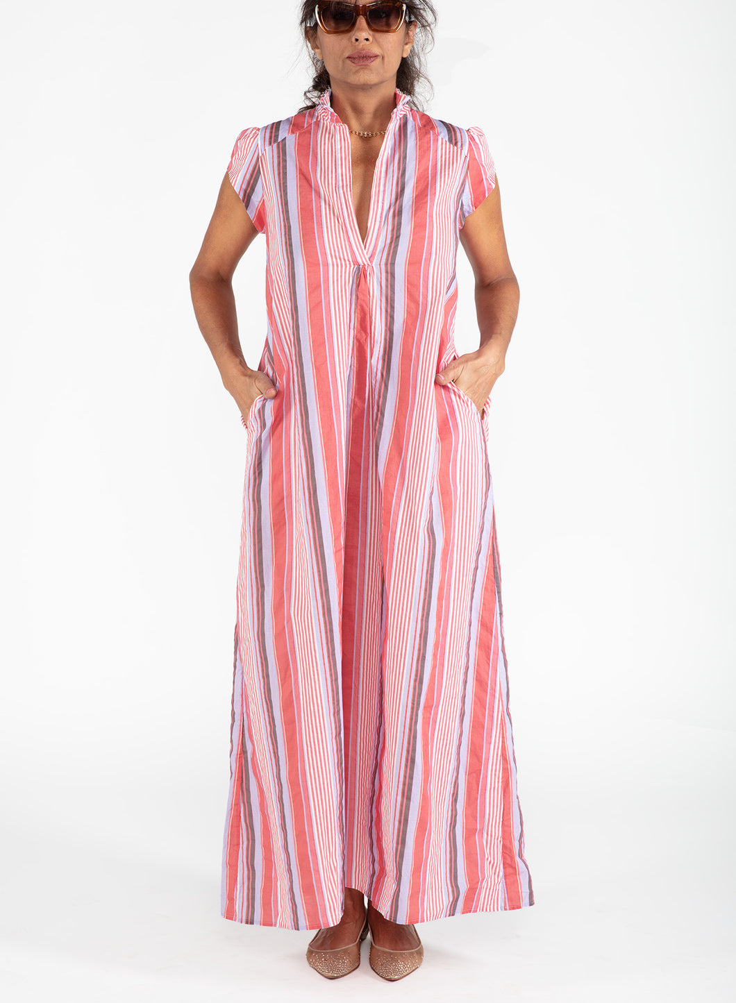 A Shirt Thing Gretta-Small Stripe Maxi