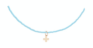 eNewton 15" Choker Hope - Signature Cross Gold Charm