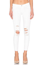 Load image into Gallery viewer, Black Orchid White Distressed Skinny Jeans