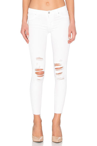 Black Orchid White Distressed Skinny Jeans