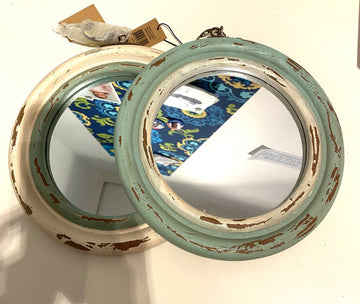 Round Distressed 10" Mirror