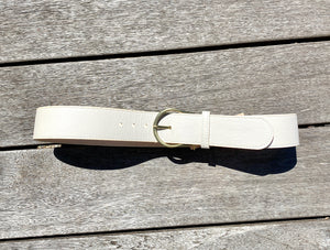 Cream Leather Belt
