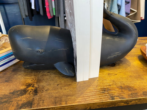 Whale Bookends - Black resin