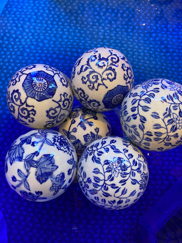 Blue Porcelain 3" Balls