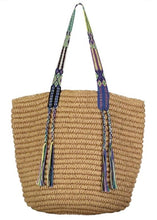Load image into Gallery viewer, Fallon &amp; Royce Gemma Straw Tote