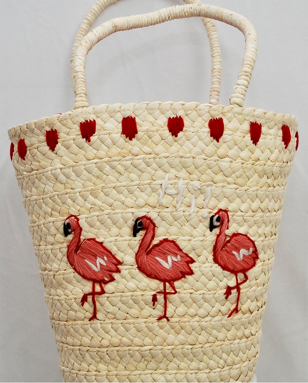 Flamingo Straw Bag