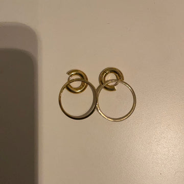 Paula Rosen gold double hoops