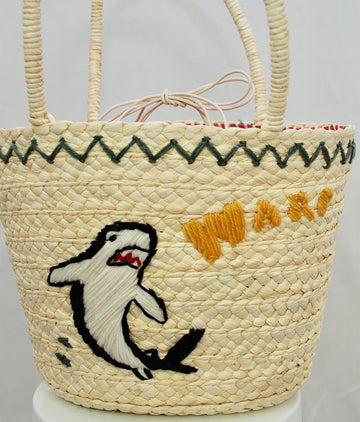 Shark Attack Straw Bag